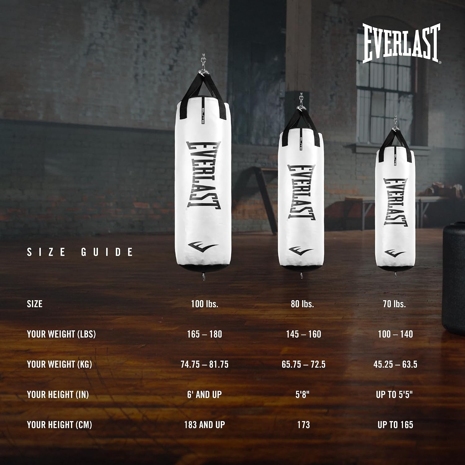 image:imageEverlast Elite Punching Bag Durable Boxing MMA Adults Muay ThaiWhite Bag Only