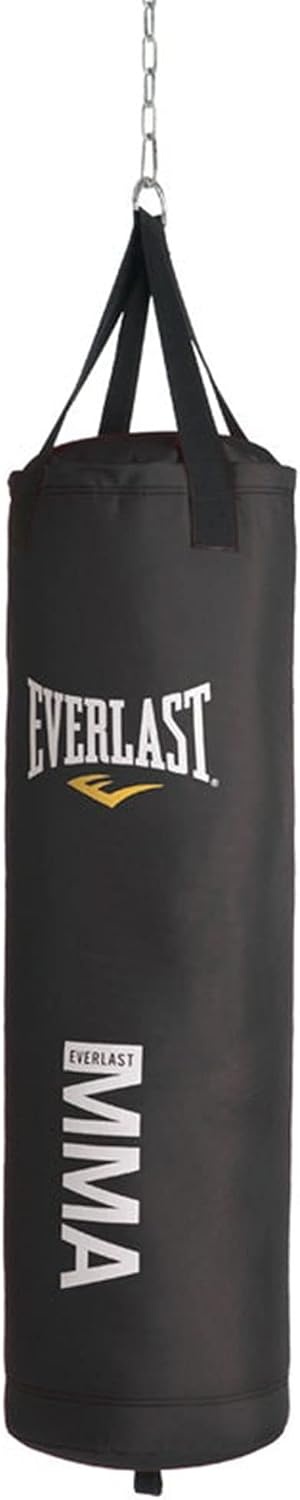 image:imageEverlast Leather Heavy 70 Pound Punching Bag with Chain and Swivel Assembly 5 Ounce MMA Kickboxing Gloves and 180Inch Boxing Hand Wrap Black
