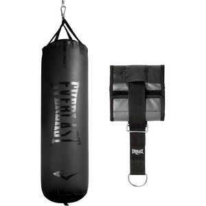 Everlast Elite Punching Bag | Durable Boxing MMA, Adults | Muay Thai(Black with Hanger)